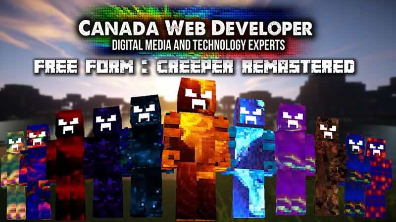 Creepers are commonly green and stealthy until now… 12 HD (128px) skins including: - 2 free! - 12 remastered Creepers - 4 elemental Creepers Created and Published by: Dannny0117 + Canada Web Developer.
