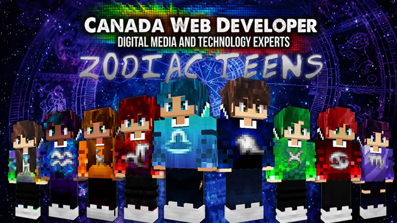Zodiac Teens brings your personality, character, and knowledge to Minecraft, pick your sign and be ready for everything! Made for true gamers with strong influence. 13 HD (128px) skins including: - 2 free! - 12 styles representing the 12 zodiac signs - 1 exclusive skin by: Dannny0117 Created and Published by: Dannny0117 + Canada Web Developer.