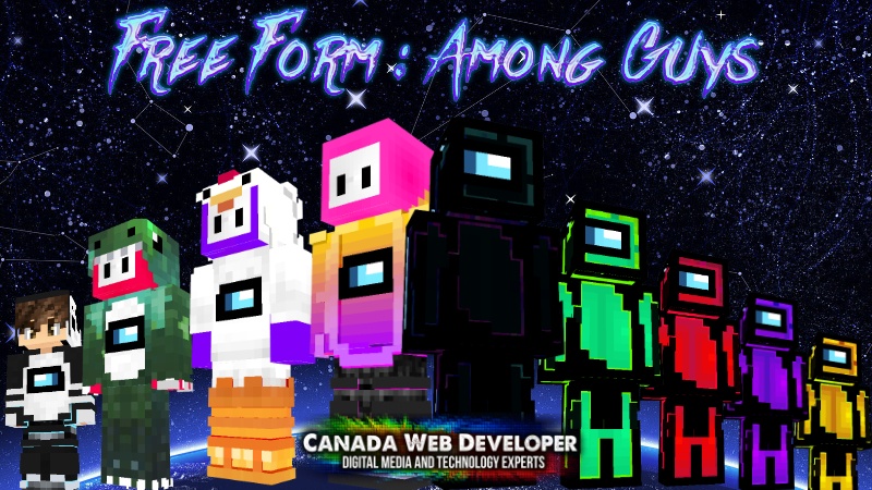 Free Form: Space Among US is the perfect skin pack to show off to your friends and have fun being different from others! 33 HD (128px) skins including: - 2 free! - 8 space aliens - 7 characters with bright colors - 6 space crew members - 5 engineers - 5 A.I. robots 2 Exclusive skins by: Dannny0117 and ACPixel Created and Published by: Dannny0117 + Canada Web Developer. Open up the Marketplace on your Minecrafting device and download.