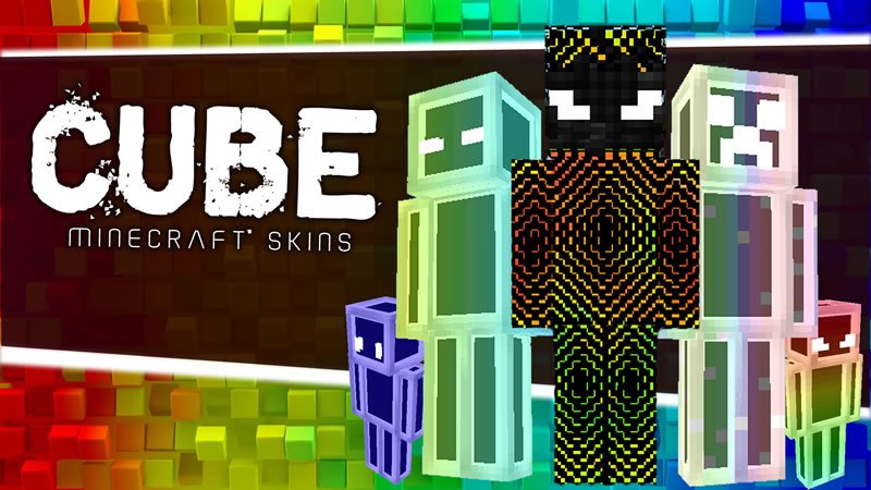 Cube Minecraft Skins brings you 64 bright and holographic cube-based skins. With multiple color combinations to fit your gamer style. - 2 free skins. - 18 single color cube skins. - 23 multi color cube skins. - 7 multi color creeper skins. - 5 multi color mystic skins. - 7 holographic skins. - 4 particle skins. - 1 Dannny0117 skin. - 65 skins in total. - By: Dannny0117. Open up the Marketplace on your Minecrafting device and download.