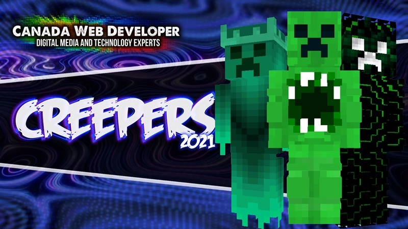 Aw man! The creeper's trying to steal all our stuff again! Grab your pick, shovel, and get a brand new Creeper skin to survive 2021. 11 HD (128px) skins including: - 1 free skin! - 10 Creeper inspired outfits 1 exclusive skin by: Dannny0117 Created and Published by: Dannny0117 + Canada Web Developer.