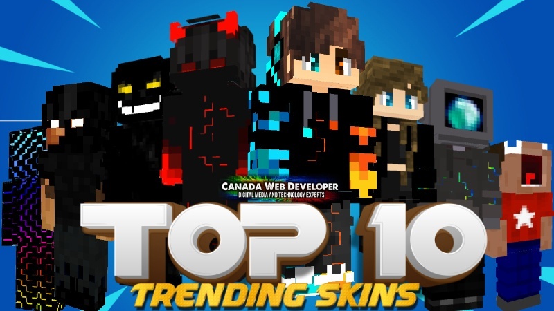 Looking for a fresh style? These skins will blow you away! Here is the first release of Top 10 for Minecraft! For all gamers. 10 HD (128px) skins including: - 9 trending outfits - 1 exclusive free skin by: Dannny0117 Created and Published by: Dannny0117 + Canada Web Developer.